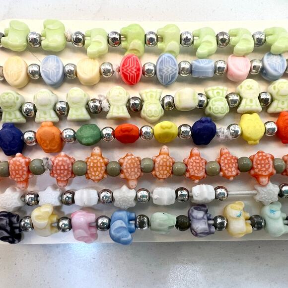 7 mini beaded stretch bracelets stacking bracelets - Picture 5 of 7